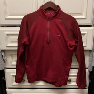 Dark Red Patagonia polyester mid layer
